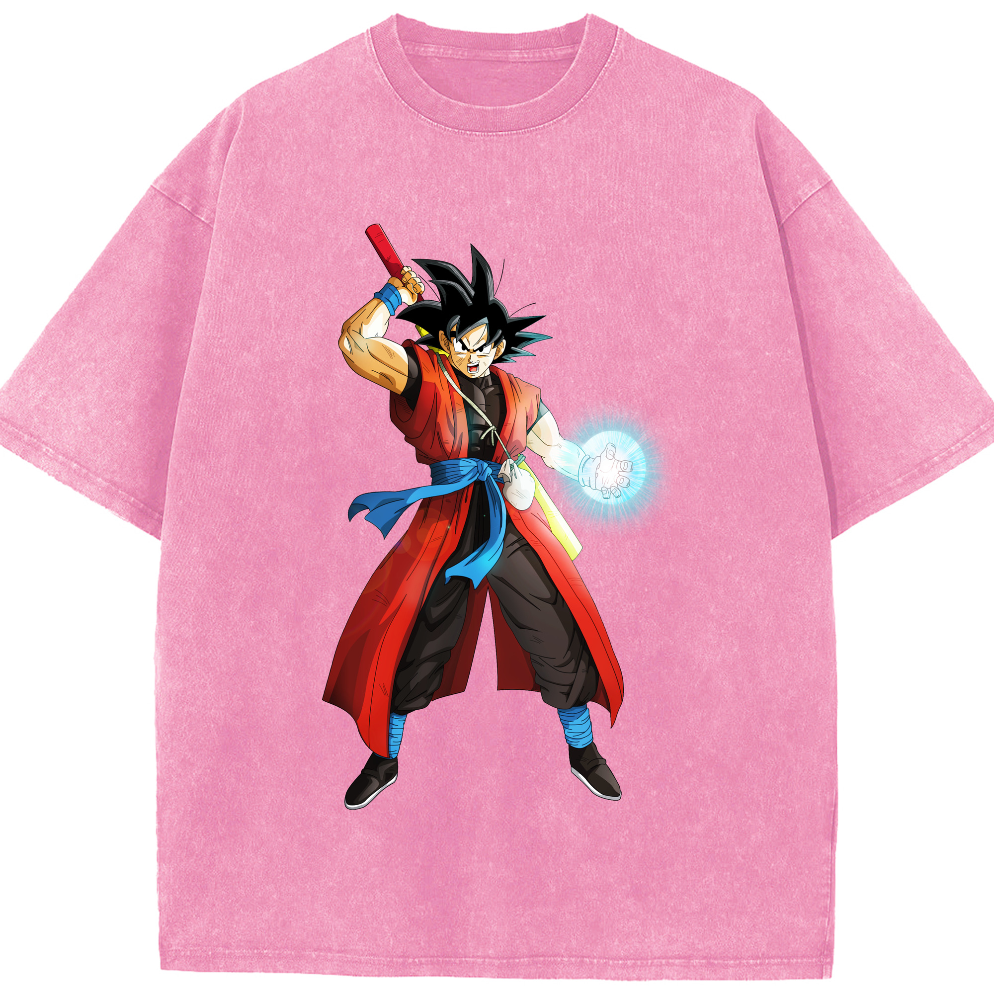 （画像用） ドラゴンボール 孫悟空（そん ごくう）Son Goku カカロット DRAGON BALL Kakarotto 綿100% ヴィンテージ風 半袖Tシャツ（フロントプリント）